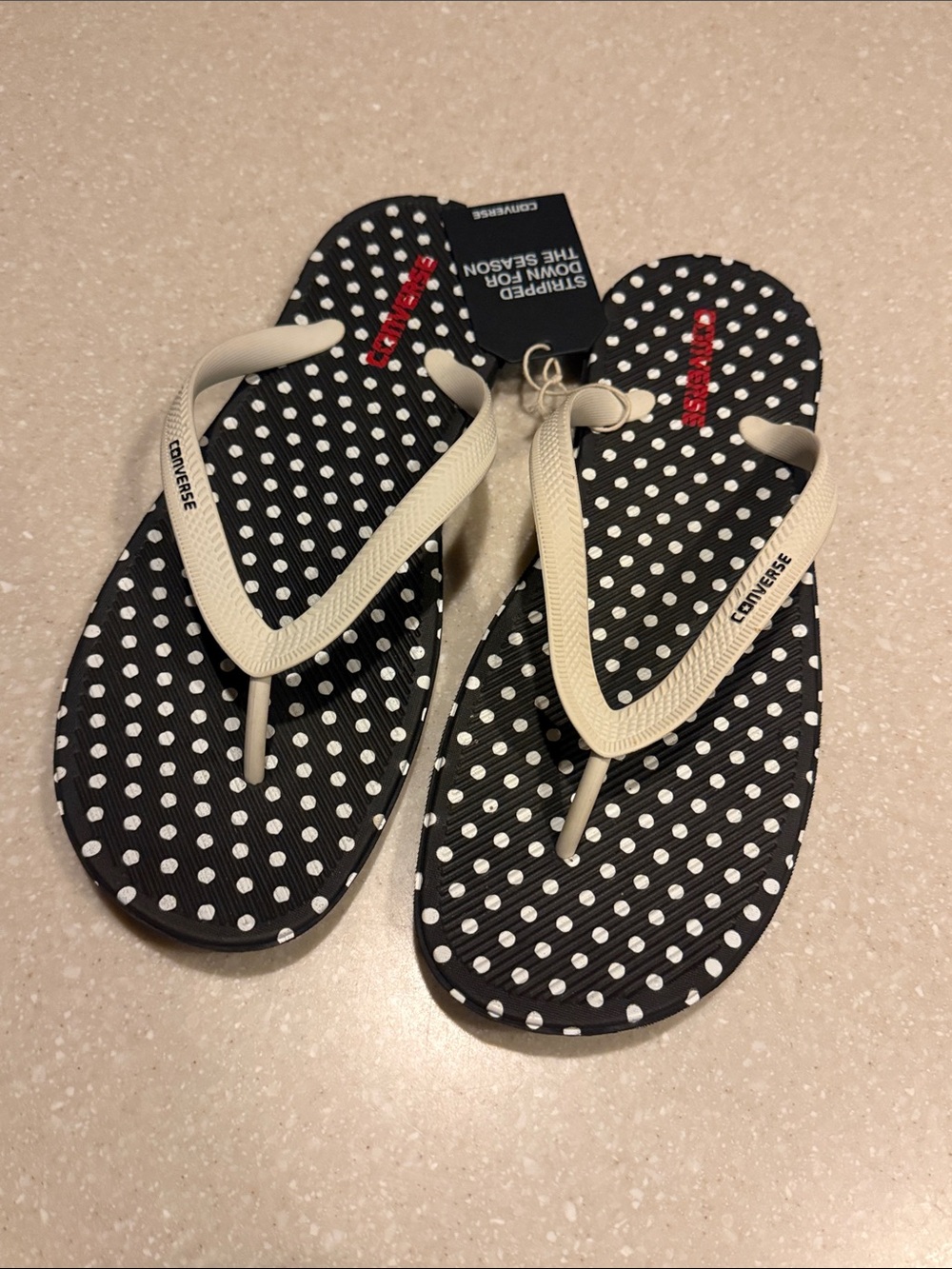 NWT Converse Sandstar Thong Flip Flops Black/White Unisex Men’s 11 Women’s 12